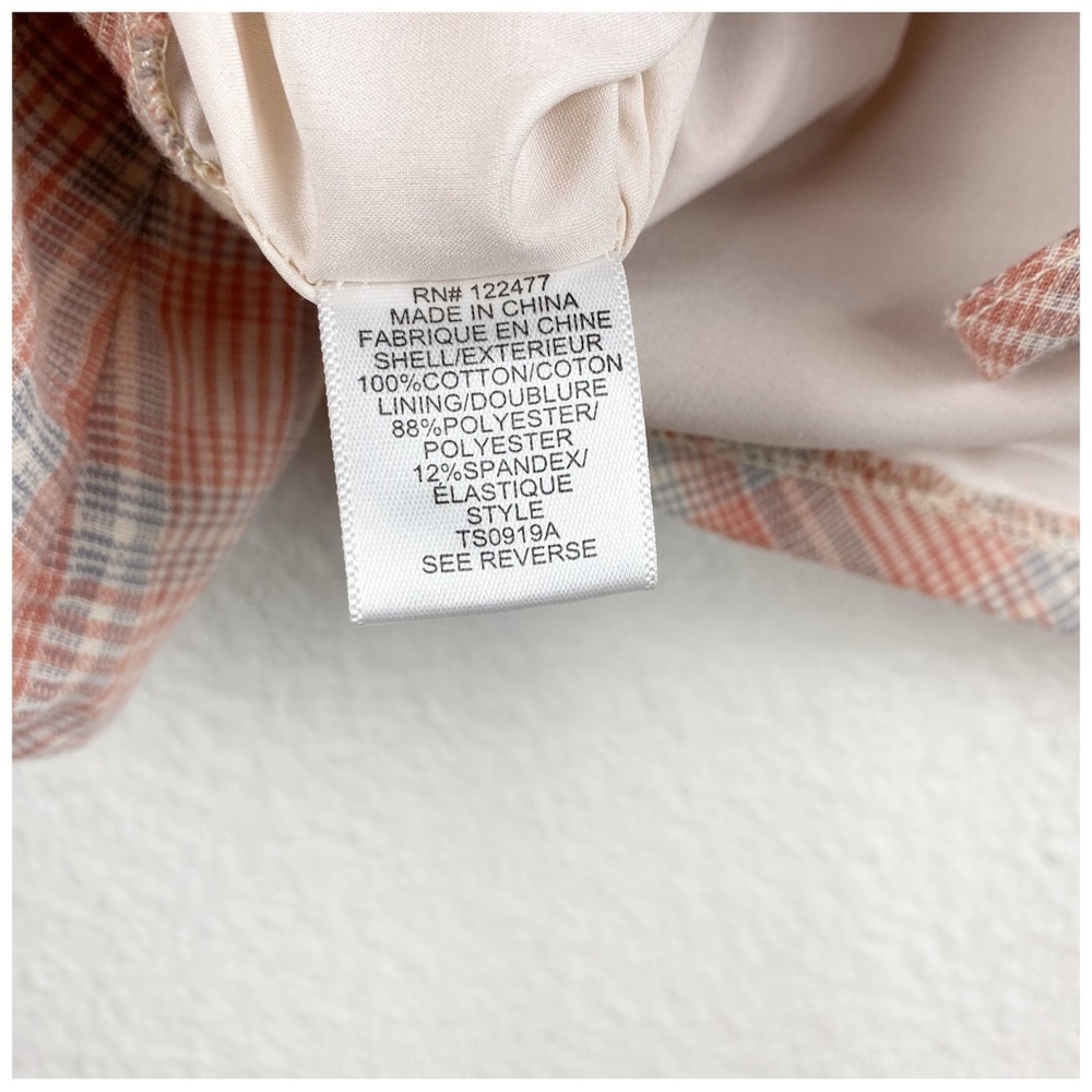 NWT dRA Orange Plaid Puff Sleeve Crop Top Size XS - Picture 8 of 9